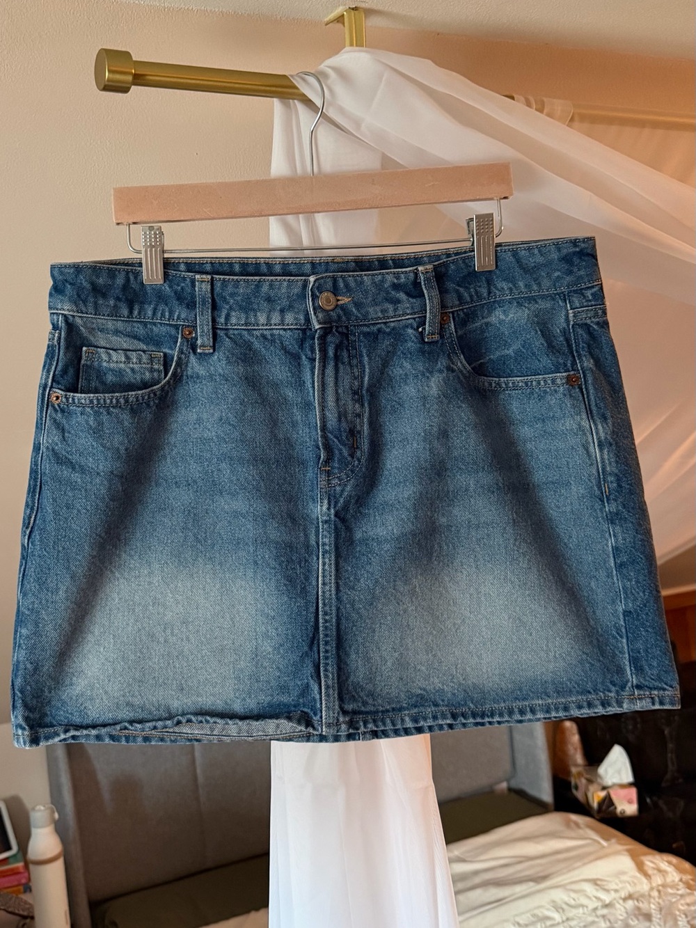 Old Navy Faded Blue Denim Mini Skirt